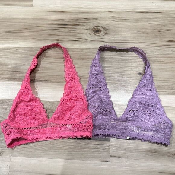 Victoria’s Secret Bralettes Set of 2 Pink Purple Women’s XS - Picture 1 of 2